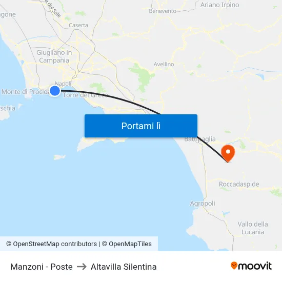 Manzoni - Poste to Altavilla Silentina map