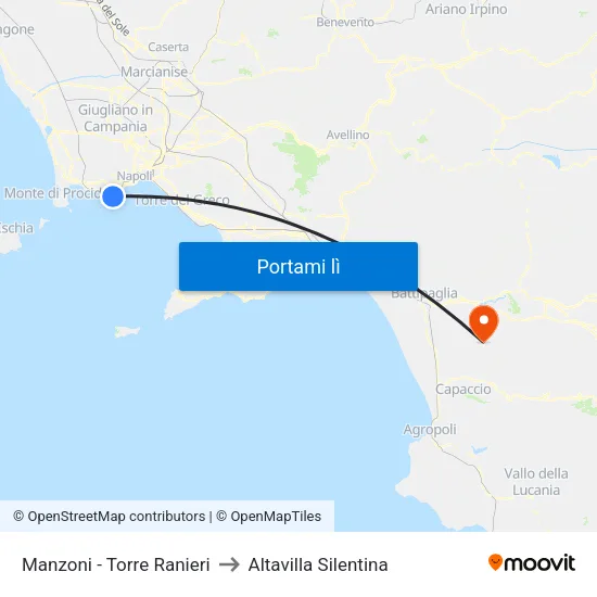 Manzoni - Torre Ranieri to Altavilla Silentina map