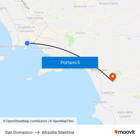 San Domenico to Altavilla Silentina map