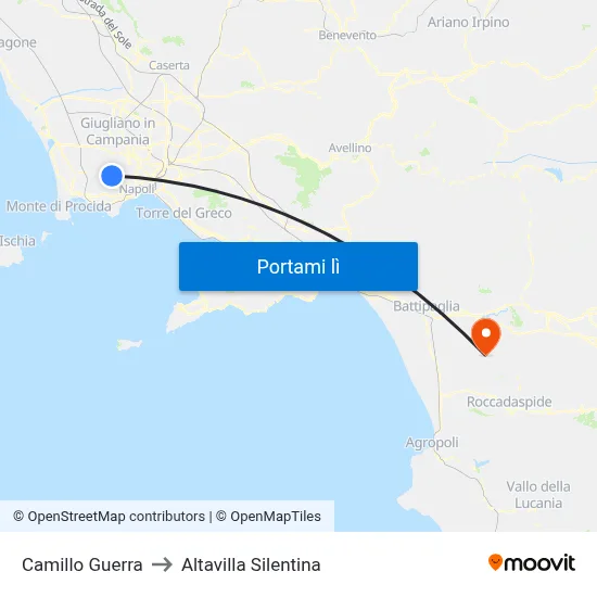 Camillo Guerra to Altavilla Silentina map