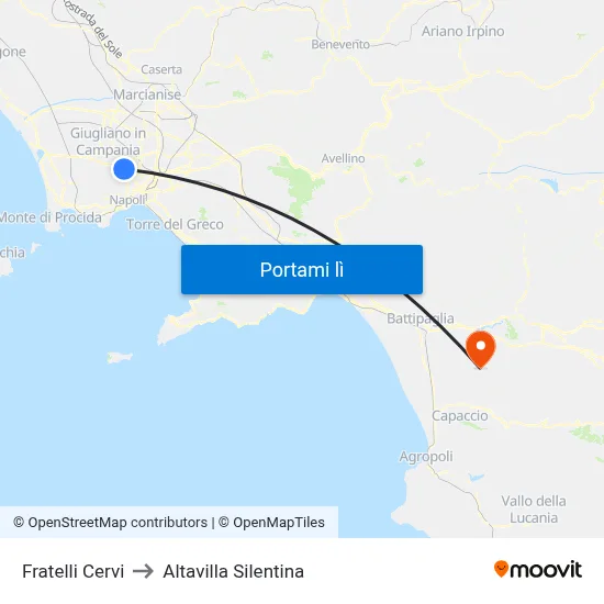 Fratelli Cervi to Altavilla Silentina map