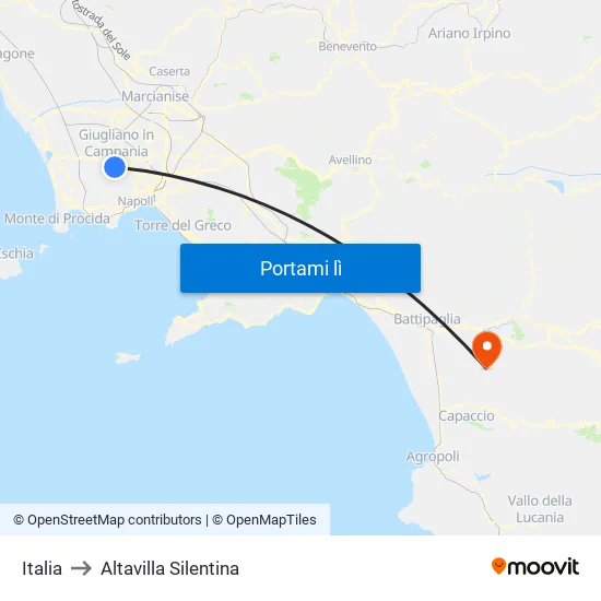 Italia to Altavilla Silentina map