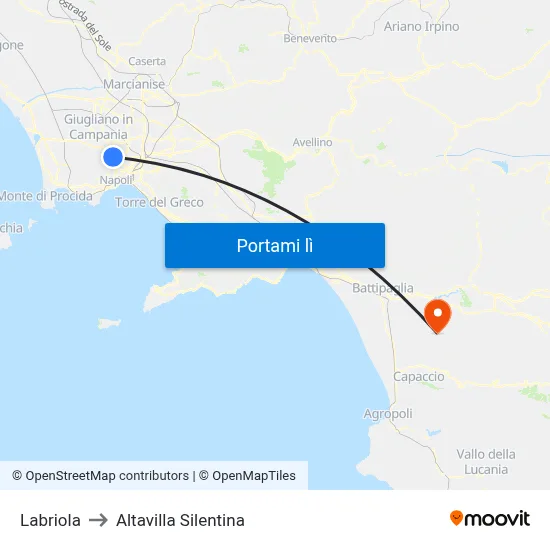 Labriola to Altavilla Silentina map