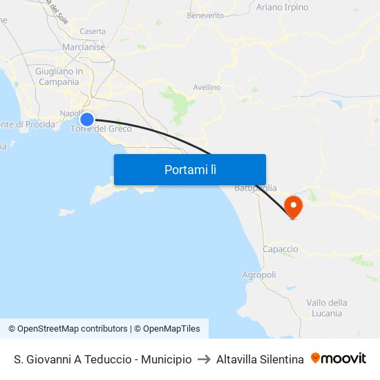 S. Giovanni A Teduccio - Municipio to Altavilla Silentina map