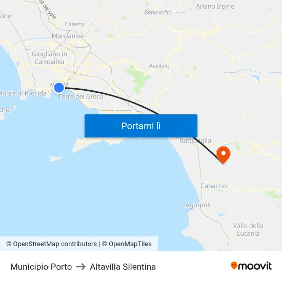 Municipio-Porto to Altavilla Silentina map