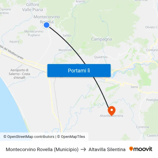 Montecorvino Rovella (Municipio) to Altavilla Silentina map
