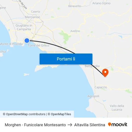 Morghen - Funicolare Montesanto to Altavilla Silentina map