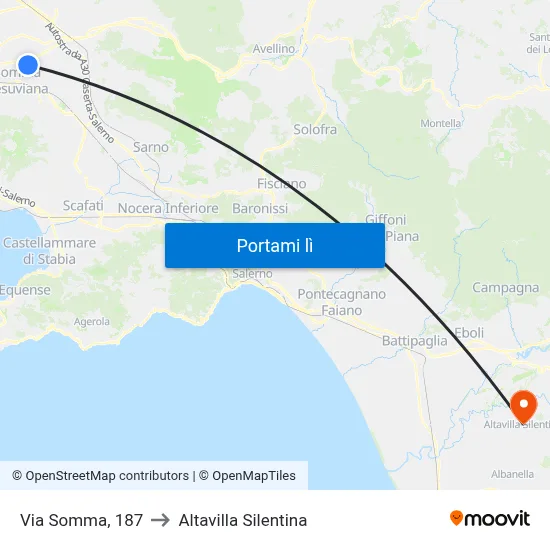 Via Somma, 187 to Altavilla Silentina map