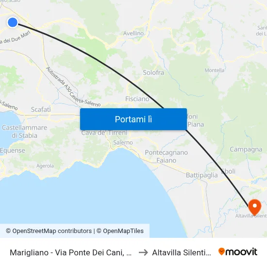 Marigliano - Via Ponte Dei Cani, 58 to Altavilla Silentina map