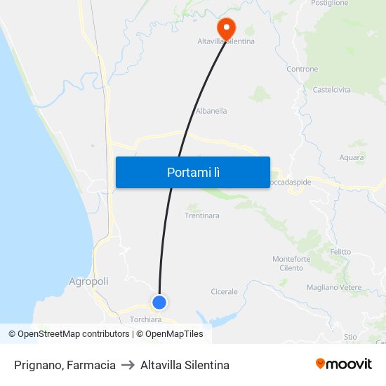 Prignano, Farmacia to Altavilla Silentina map