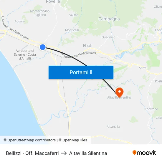 Bellizzi - Off. Maccaferri to Altavilla Silentina map