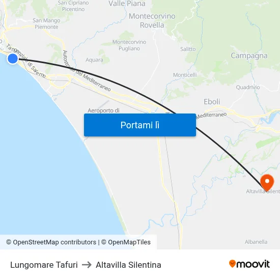 Lungomare Tafuri to Altavilla Silentina map