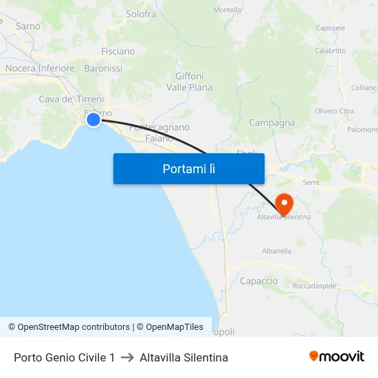 Porto Genio Civile 1 to Altavilla Silentina map