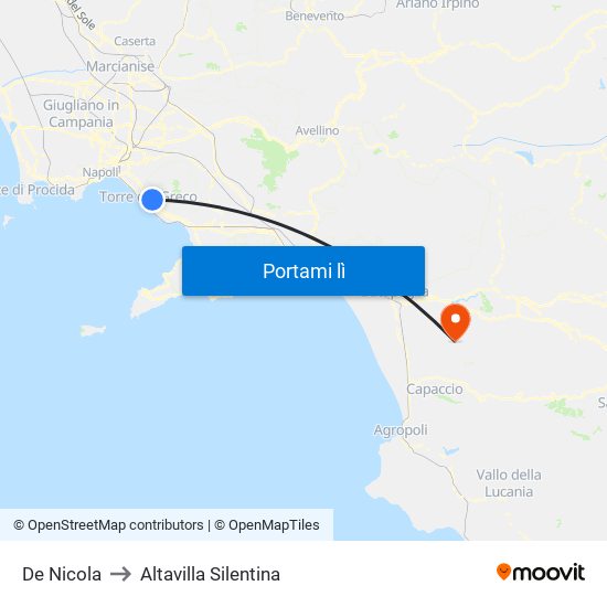 De Nicola to Altavilla Silentina map