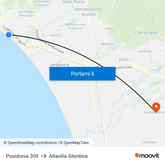 Posidonia 309 to Altavilla Silentina map