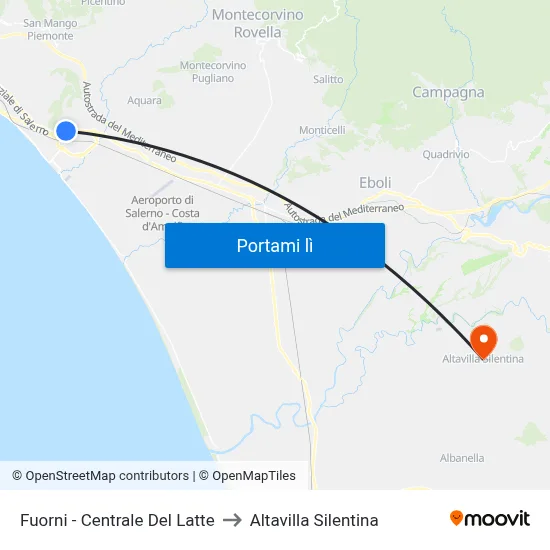 Fuorni - Centrale Del Latte to Altavilla Silentina map