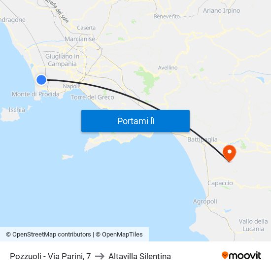 Pozzuoli - Via Parini, 7 to Altavilla Silentina map