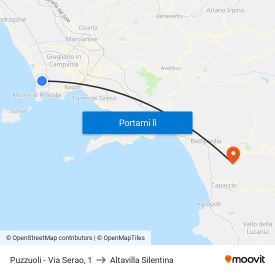 Puzzuoli - Via Serao, 1 to Altavilla Silentina map