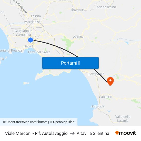 Viale Marconi - Rif. Autolavaggio to Altavilla Silentina map
