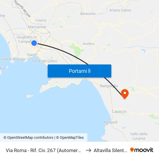 Via Roma - Rif. Civ. 267 (Automercato) to Altavilla Silentina map