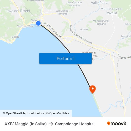 XXIV Maggio  (In Salita) to Campolongo Hospital map