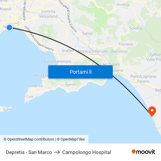 Depretis - San Marco to Campolongo Hospital map