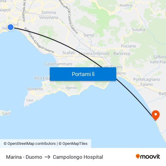 Marina - Duomo to Campolongo Hospital map