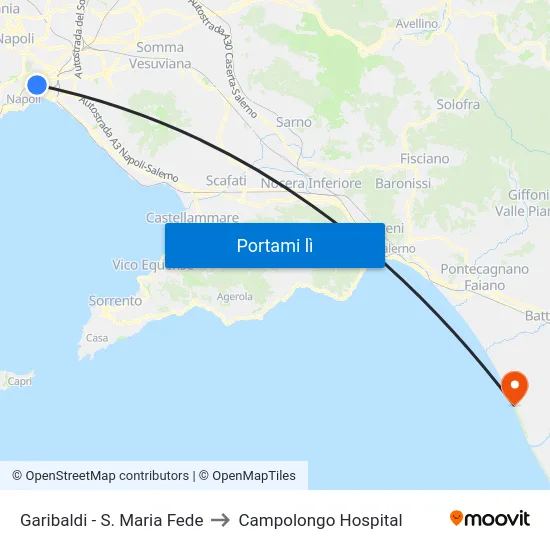Garibaldi - S. Maria Fede to Campolongo Hospital map