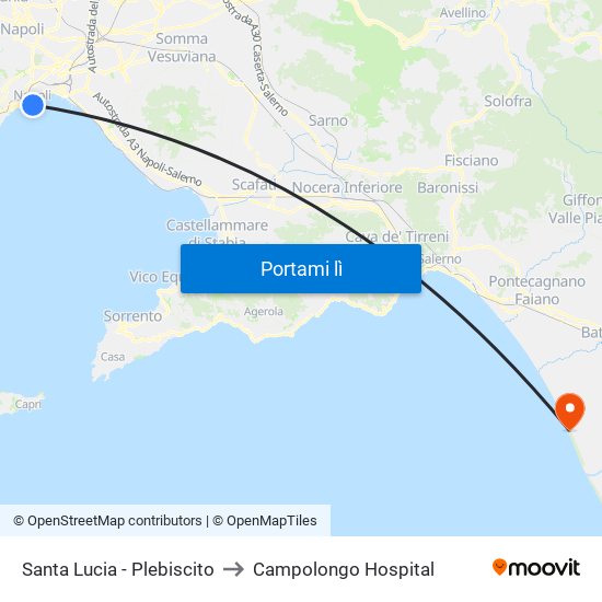 Santa Lucia - Plebiscito to Campolongo Hospital map