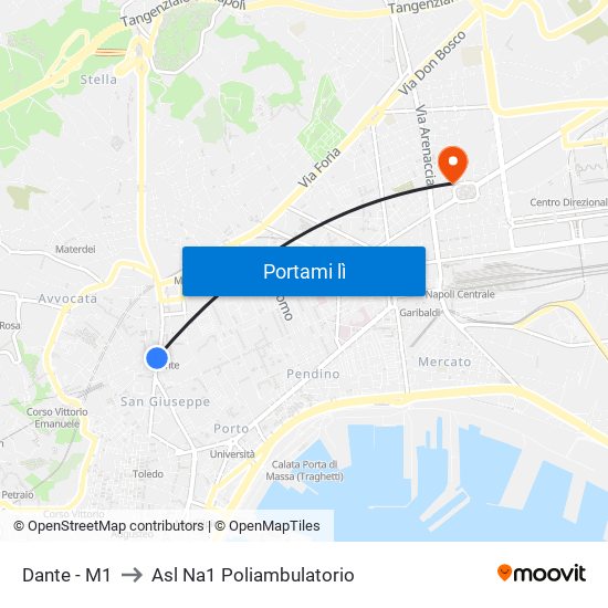 Dante - M1 to Asl Na1 Poliambulatorio map