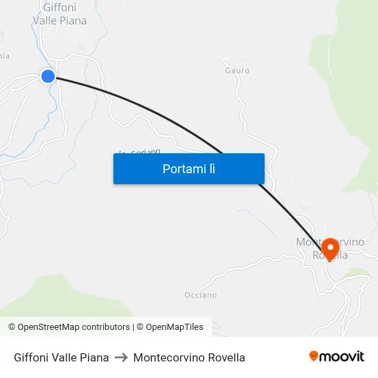 Giffoni Valle Piana to Montecorvino Rovella map