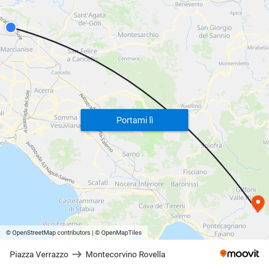 Piazza Verrazzo to Montecorvino Rovella map