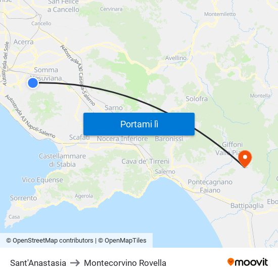 Sant'Anastasia to Montecorvino Rovella map