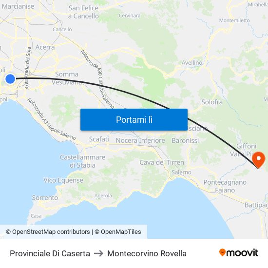 Provinciale Di Caserta to Montecorvino Rovella map