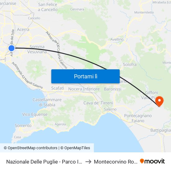 Nazionale Delle Puglie - Parco Il Cedro to Montecorvino Rovella map