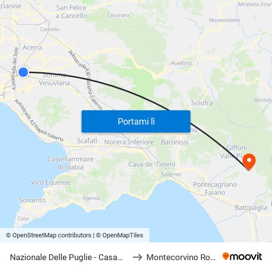 Nazionale Delle Puglie - Casamanna to Montecorvino Rovella map