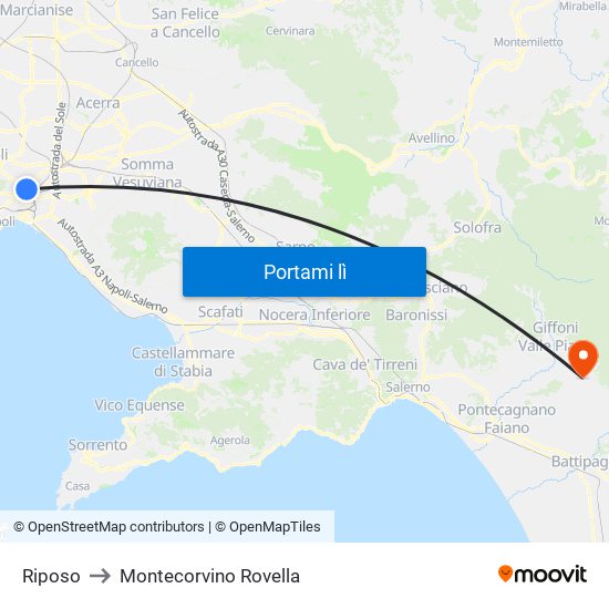 Riposo to Montecorvino Rovella map