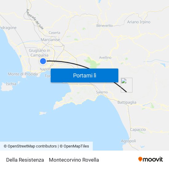 Della Resistenza to Montecorvino Rovella map