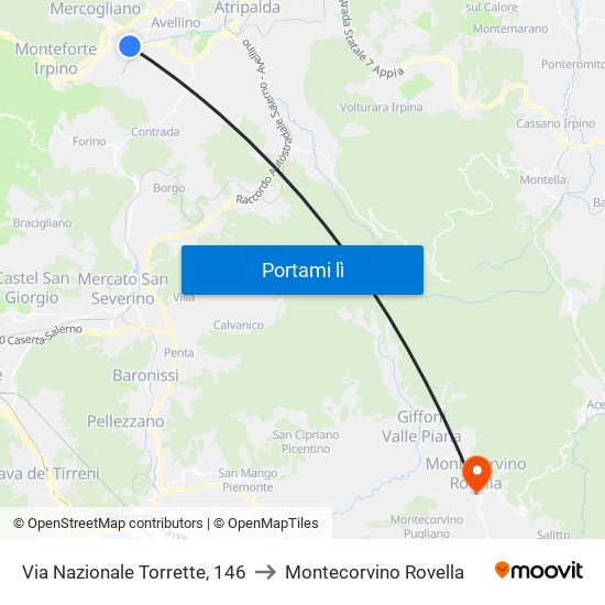 Via Nazionale Torrette, 146 to Montecorvino Rovella map