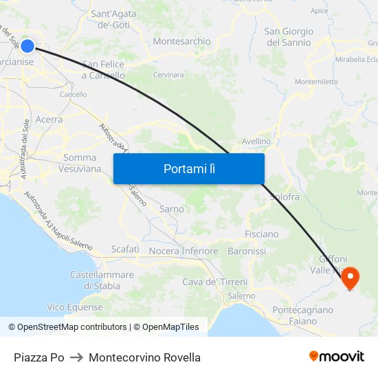 Piazza Po to Montecorvino Rovella map