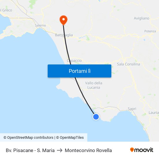 Bv. Pisacane - S. Maria to Montecorvino Rovella map