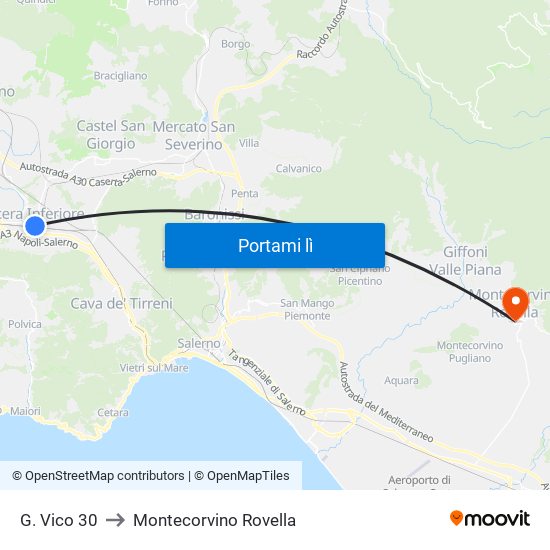 G. Vico 30 to Montecorvino Rovella map