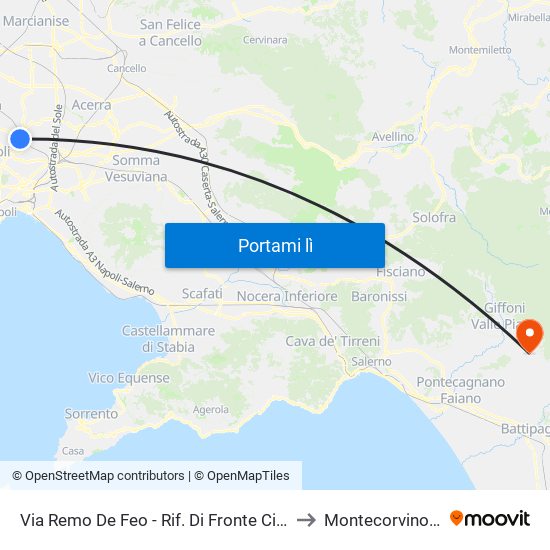 Via Remo De Feo - Rif. Di Fronte Civ. 4 Cabina Enel to Montecorvino Rovella map