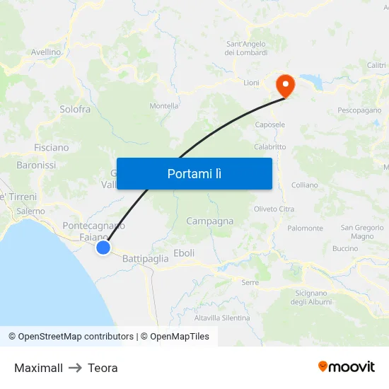 Maximall to Teora map