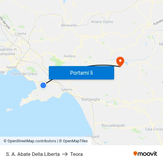 S. A. Abate Della Liberta to Teora map