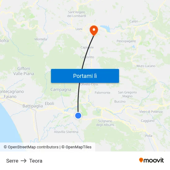 Serre to Teora map