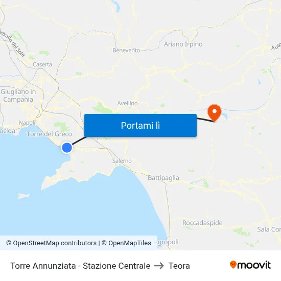 Torre Annunziata - P.za Risorgimento (Fs) to Teora map