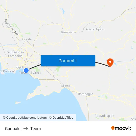 Garibaldi to Teora map