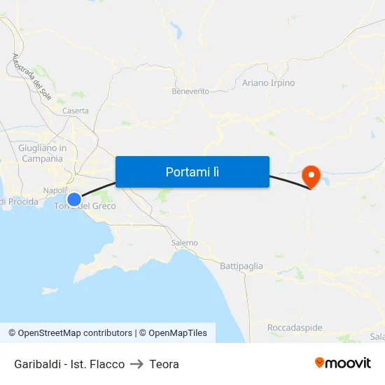 Garibaldi - Ist. Flacco to Teora map