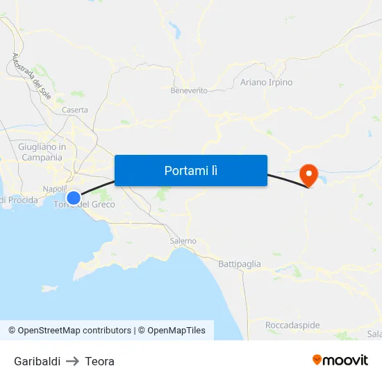 Garibaldi to Teora map
